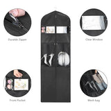 Univivi Wedding Dress Travel Bag for Airplane, Extra Long Wedding Gown Garment Bag with Accessory Pockets, 72 Inch Trifold Heavy Duty Dress Bags for Gowns for Travel and Closet Storage (Black)