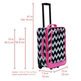 Rockland Fashion Softside Upright Luggage Set, Expandable, Pink Chevron, 2-Piece (14/19)