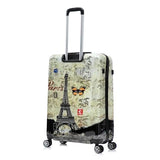 InUSA Paris Print Luggage with Spinner Wheels | Durable Lightweight Hardside Suitcase | Travel Bag with Handle and Trolley | (20in, 24in, 28in) 3 Piece Set