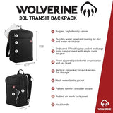 WOLVERINE Lightweight | Water Resistant | Rugged | Laptop Backpack for Travel or Work, Transit-Chestnut, 30L