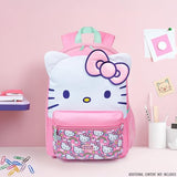 Hello Kitty Sanrio Girls Backpack, 18 inch, 3D Bow Kawaii Anime Rucksack Daypack for Kids Cute Stuff Back to School Supplies Gifts for Girls