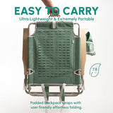 SUN'Y Escapes Backpack Beach Chair - Made w/Ocean Bound Plastics, Customizable w/MOLLE Accessories, Ultra Lightweight, Low-Seat Natural Comfort, Durable, Rust Free & Waterproof - Nautical Navy