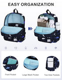 VASCHY Backpack for School, Lightweight Water Resistant Bookbag Casual Daypack for Man/Boys Shark