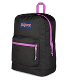 JanSport Cross Town Plus Backpack - Large Main Compartment, Side Water Bottle Pocket, 15-Inch Padded Laptop Sleeve - Color Blocked - Black