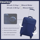 CENICENI Ultralight 20" 24" Travel Luggage Set Carry-On Airline Approved Softside Suitcase, 360° Spinner Wheels, TSA Lock, with 7-Piece Travel Accessories, Navy Blue