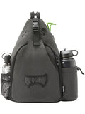 MYQ MOYAQI Disc Golf Bag with 10-12 Capacity, Backpack Retriever Holder and Storage Pockets, Padded Adjustable Strap Back Panel, Lightweight Durable(Grey) (MYQ-A02Y210010-Grey)