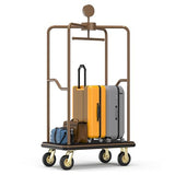 CrazyAnt Hotel Luggage Cart, 1600 lbs Capacity Commercial Bellman's Cart with 8" Silent Wheels, Brushed Stainless Steel Frame and Nylon Carpet Deck for Hotels, Condos, Resorts