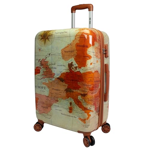 World Traveler VentureX Medium Checked Luggage, Hardshell Suitcase With Spinner Wheels - Europe