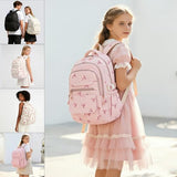 Phaoullzon Girls High Middle School Coquette Backpack for Teen Kawaii Bows Bookbag College Daypack,Pink Bow