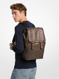Michael Kors Colby Medium Buckle Flap Backpack, Brushed Gold-Tone Hardware/Chocolate