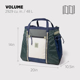 Topo Designs Mountain Gear Bag, Enormous Tote Style Free Standing Bag, Recycled Nylon, Abrasion Resistant (Forest/Bone White)