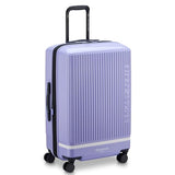 florence by mills Spin Me Away Hardside Expandable Luggage with Spinner Wheels, Lavender, Checked-Medium 24 Inch