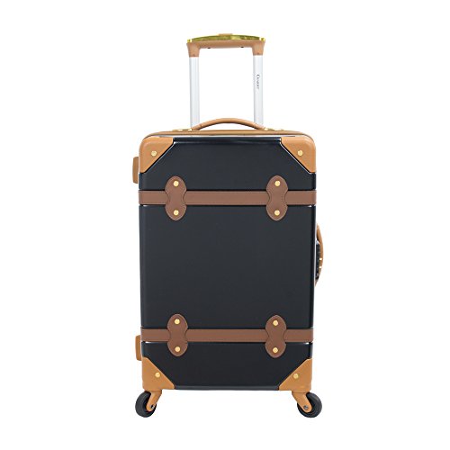 Chariot Travelware TITANIC Black 20" Vintage Hardside Spinner TSA-lock Luggage