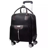 Rolling Laptop Bag, Black Business Travel Trolley Luggage with 360° Spinner Wheels, Carry-On Wheeled Computer Tote