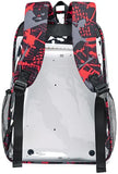 Bluboon Clear Backpack Heavy Duty Kids Boys Clear Bookbag See Through Backpacks with Pencil Case for College Work (Transparent Red)