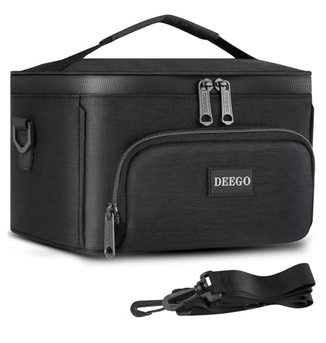 DEEGO Smell Proof Bag, Compact Smell Proof Container Stash Box Case Enduring Odorless Storage Bags with Detachable Shoulder Strap Removable Dividers for Men