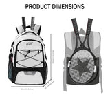 WOLT Tennis Bag - Large Tennis Racket Backpack for Men & Women - Ventilated Shoe Compartment - Holds 2 Rackets