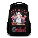 PoshWrap Girls School Backpack for Girls - 16 Inches Black Backpacks for Kids - Lightweight Aesthetic Bookbag for Kindergarten