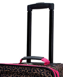 Rockland Jungle Softside Upright Luggage Set, Pink Leopard, 4-Piece Set (14/29/24/28)