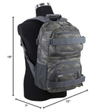 Eastsport Travel Skateboard Backpack Double Strap Laptop Bag Multi-Sport Design for Men and Women, Static Camo