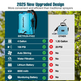 4.2 Gallon Battery Powered Backpack Sprayer with Auto Mixing, 4H Continuous Spraying, 100 PSI Backpack Battery Powered Sprayer with 5 Nozzles, Electric Operated Sprayer for Weeding, Lawn & Garden