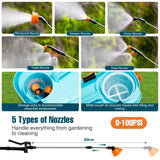 4.2 Gallon Battery Powered Backpack Sprayer with Auto Mixing, 4H Continuous Spraying, 100 PSI Backpack Battery Powered Sprayer with 5 Nozzles, Electric Operated Sprayer for Weeding, Lawn & Garden