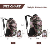 4Monster Hiking Daypack,Water Resistant Lightweight Packable Backpack for Travel Camping Outdoor (Flower Pink, 16L)