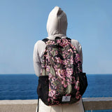 4Monster Hiking Daypack,Water Resistant Lightweight Packable Backpack for Travel Camping Outdoor (Flower Pink, 16L)