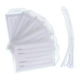 5 Pack - Premium Rigid Airline Luggage Tag Holders with 6