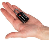 5 Pack TSA Luggage Locks with 4 Digit Combination – Heavy Duty Set Your Own Padlocks for Travel, Baggage, Suitcases & Backpacks - Black