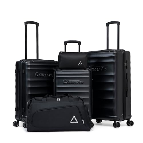 5 Piece Luggage Sets with Spinner Wheels, ABS Hard Shell Suitcase, TSA Lock