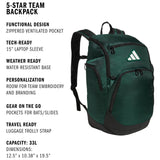 5 - Star 2.0 Team Backpack for multi - sport practice, travel and game - day.