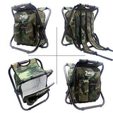 Zology Folding Camping Chair Stool Backpack with Cooler Insulated Picnic Bag, Hiking Camouflage Seat Table Bag Camping Gear, Outdoor Fishing Hunting Gifts for Men