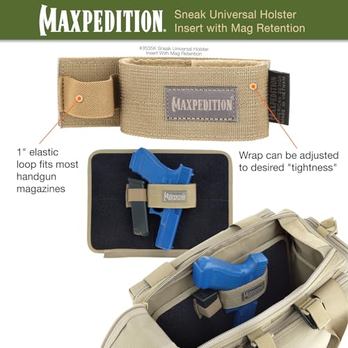 Maxpedition Gear Sneak Universal Holster Insert with Mag Retention, Khaki