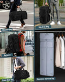 RAINSMORE Convertible Garment Bags for Travel, 45L Garment Duffle bag for Hanging Clothes, 3 in 1 Suit Travel Bag for Business Trips with Shoulder Strap, Carry On Suit Luggage for Men Women, Black