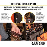 Klein Tools 62482 Tool Backpack, Tool-Station Pro Heavy-Duty Organizer with 27 Pockets, Large Interior, Molded Bottom, Electrician Tool Bag