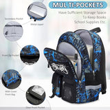 Fitvc School Backpack for Boys - 4pcs Gamer Boys Backpack with Lunch Box Set for Kids Teens Elementary Middle High School - 18" Large Capacity School Bookbag with Multiple Pockets