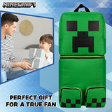 Minecraft Backpacks for Kids Creeper Boy Bag with Zipped Pockets Adjustable Straps Kids Bag for Gaming Travel and School Backpack Boy Gifts (Green 3D, 19.68x8.26x7.28inch)