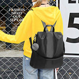 YOUNNE Women Backpack Purses PU Leather Anti-theft Rucksack Waterproof Daypack Casual Shoulder Satchel Bag (Black)
