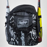 Rawlings | SAVAGE Backpack Equipment Bag | T-Ball / Baseball / Softball | Black