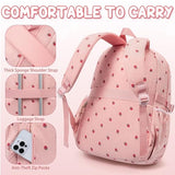 Fimibuke School Backpack for Girls Boys - 3PCS Corduroy Kids Backpack Set with Lunch Box & Pencil Pouch, Lightweight Teen Girls School Bag Laptop Bag Travel Daypack for Elementary Middle High School