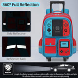 TILYTADLY Kids Rolling Backpack for Boys - Gamer Boys Rolling Backpack with Wheels, Wheeled Travel Bookbag for Elementary Middle School, Lightweight Roller School Bag