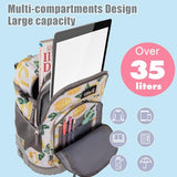 Tilami Rolling Backpack for Kids 19 inch with Lunch Bag Wheeled Laptop Backpack,Lemon