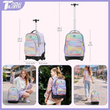 NEW TILAMI 18 inch Rolling Backpack for Kids – Waterproof, Stair-Climbing, Adjustable Handle, Variety of Colors & Patterns for School, Mood Map