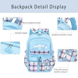 Roffatide Anime Kawaii School Backpack for Girls Boys with 21Pcs Accessories Cartoon Students Aesthetic New Semester Gifts Laptop Backpack with Cute Pins, Anti-Theft, ID Badge Holder