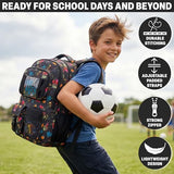 Get Trend One Piece Kids Backpack for Boys, 18 inch Book Bag with Adjustable Padded Straps, Travel School Bag, Anime Gifts (Black One Piece)