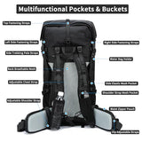 Hiking Backpack,40L to 50L Extra Large Capacity Hiking Bag,Internal Frame Camping Backpack,Upgraded X-PAC Lightweight Sport Daypack Travel Backpack Fit For Mountain Climbing Camping(Black)