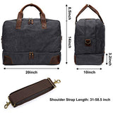S-ZONE Mens Canvas Travel Duffel Bag Weekend Overnight Bag with Shoes Laptop Compartment 2.0 Version