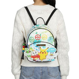 Bioworld Pokemon Sprigatito Fuecoco Pikachu & Quaxly 11.5 Tie-Dye Mini Backpack