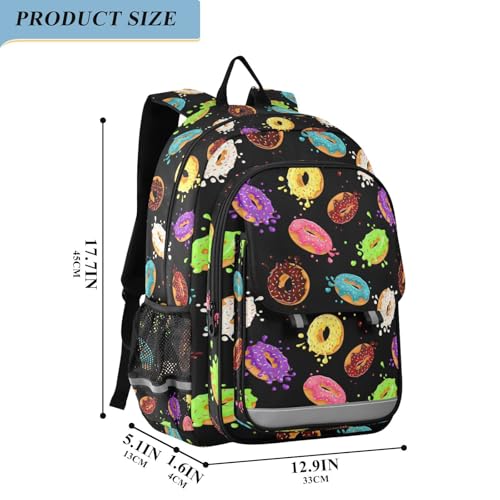 Meocouoe Kids Doughnut Backpack for Boys Girls Schoolbag Children Teens Elementary Middle School Bags Lightweight Student Bookbag
